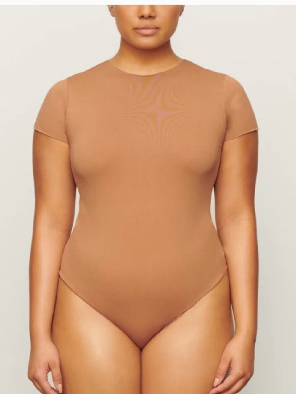 SKIMS Essential T-Shirt Thong Bodysuit in Camel Size Small/Medium